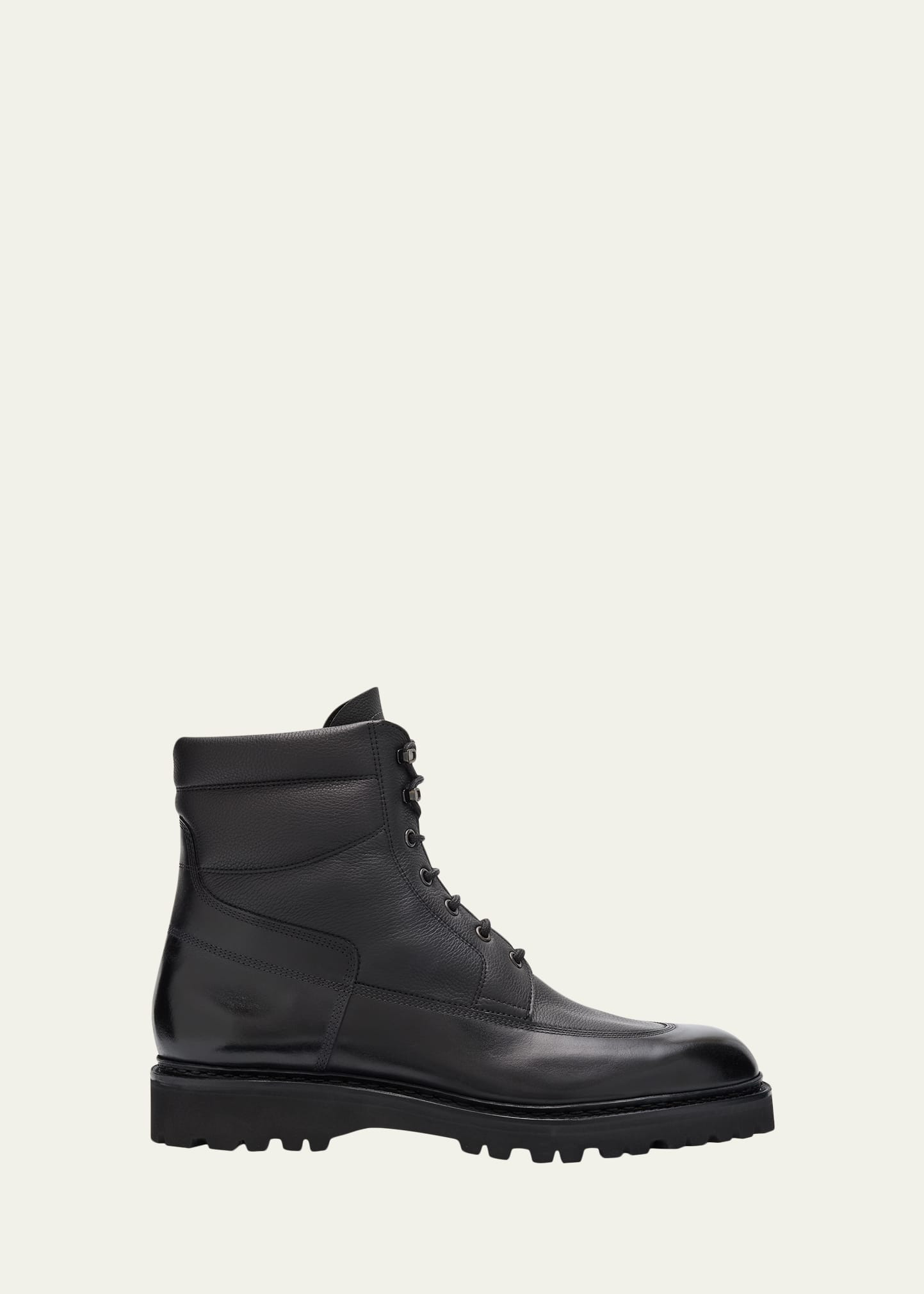 Men's Peak Rubber-Sole Leather Lace-Up Boots - 1