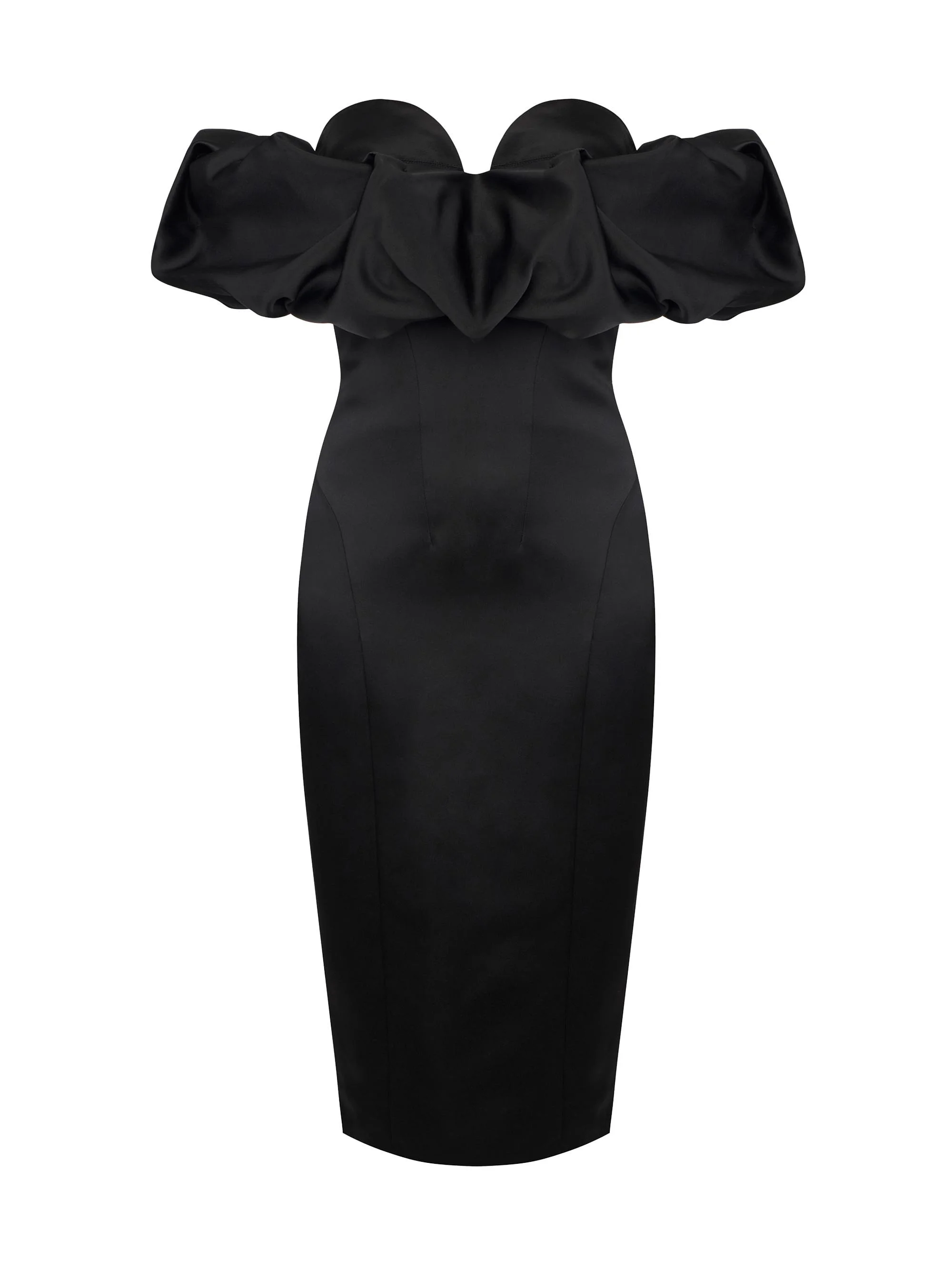 Women's Duchess Satin 3D Cocktail Dress - Nero - 1