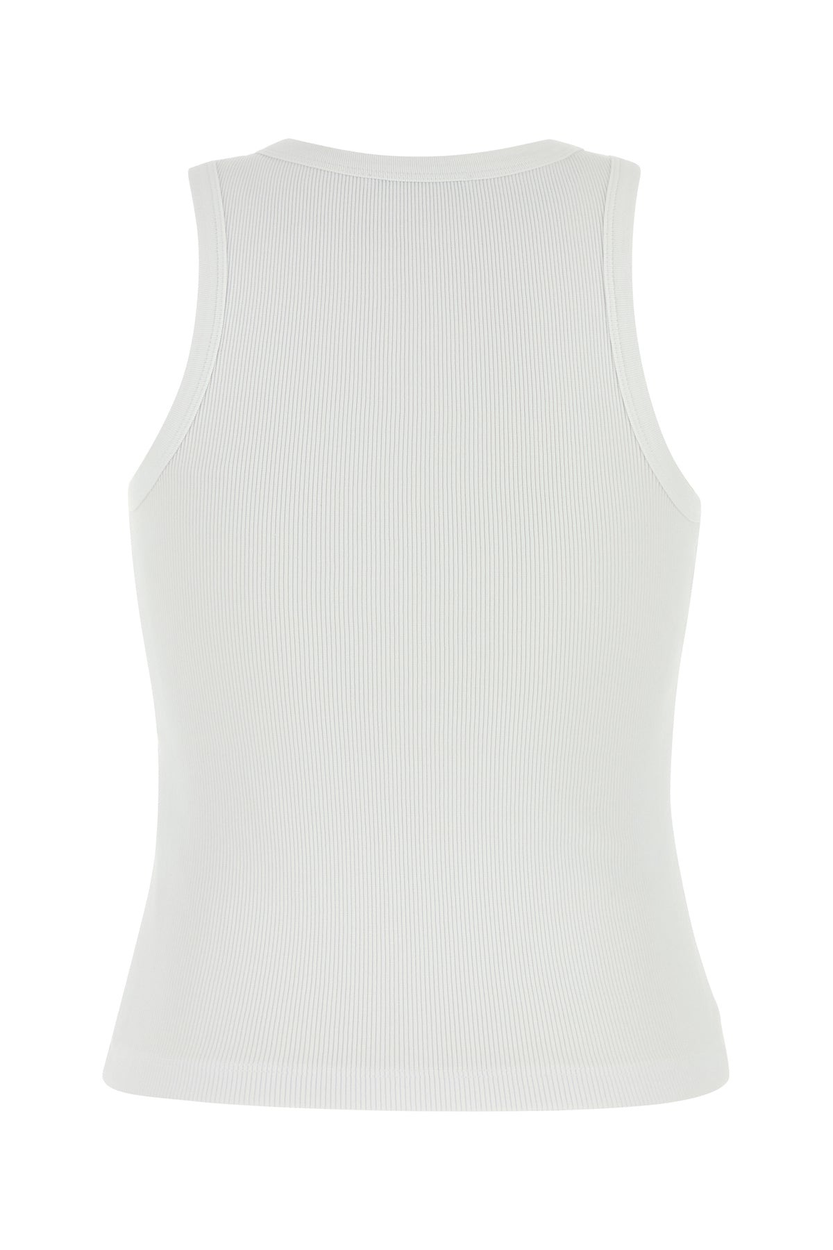 White stretch cotton tank top - 2