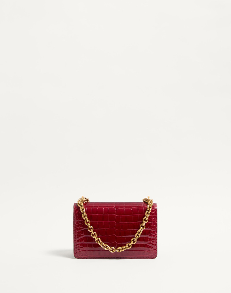 VALENTINO GARAVANI VAIN SMALL SHOULDER BAG IN CROCODILE LEATHER 5