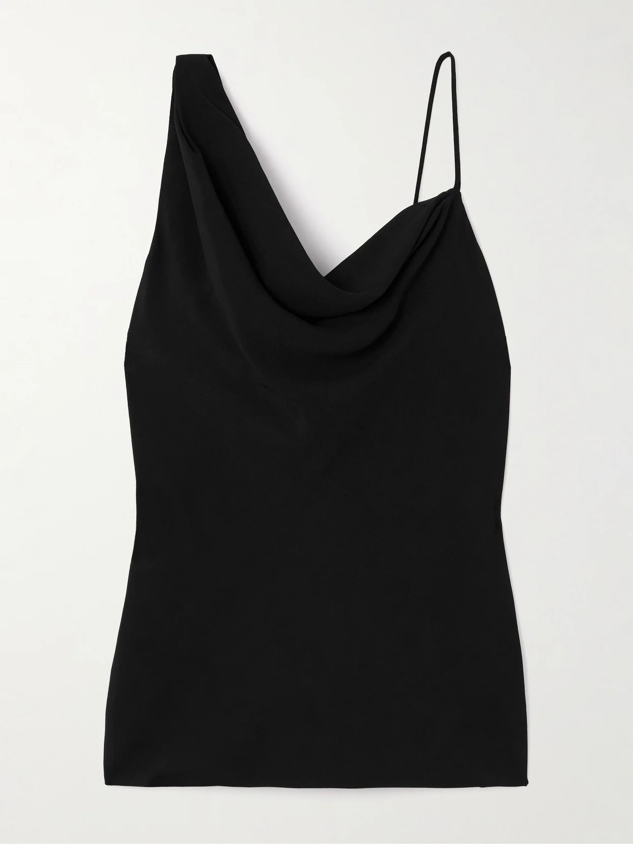Asymmetric Draped Crepe Top - 1