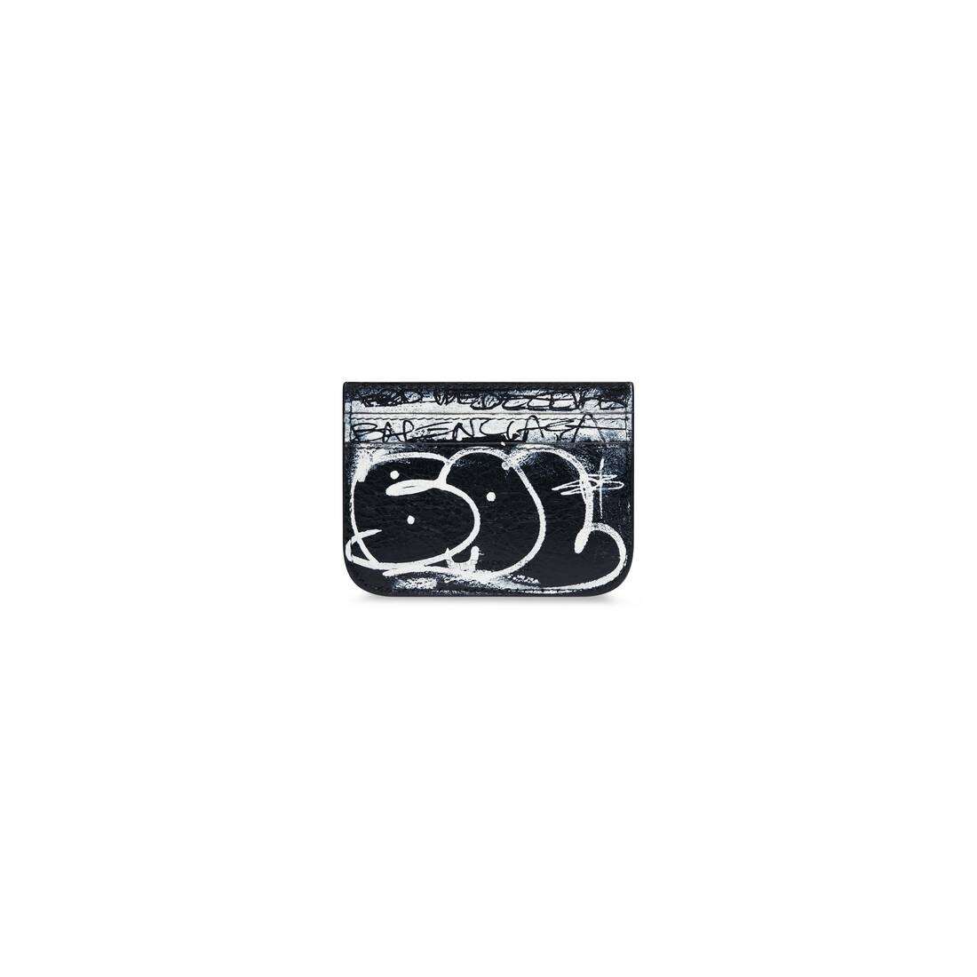 Women's Le Cagole Card Holder Graffiti in Black - 2