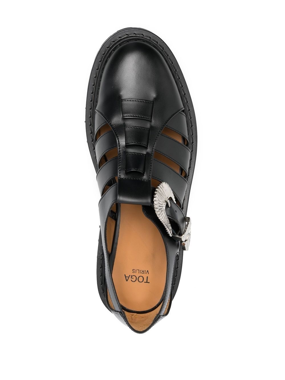TOGA VIRILIS embossed-buckle detail sandals | REVERSIBLE 
