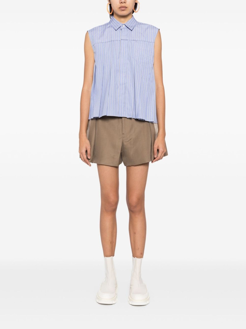 sacai striped mini shorts outlook