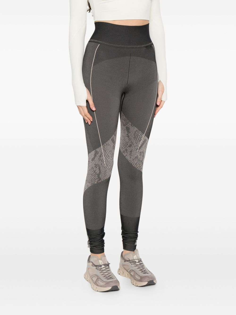 snake-print panelled trousers - 3