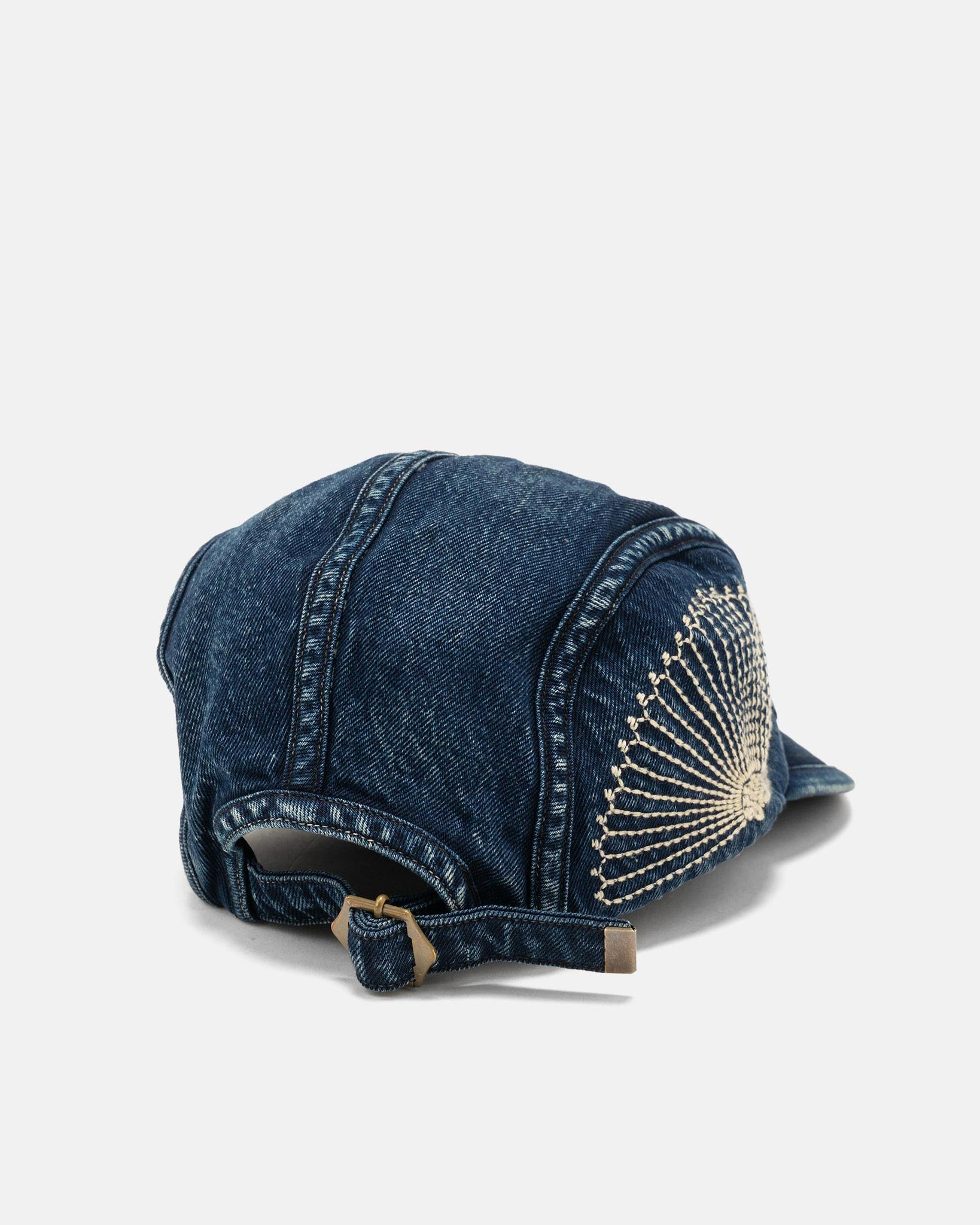 10oz IDGxIDG Denim Camp Cap (FUROSHIKI Embroidery) Indigo - 3