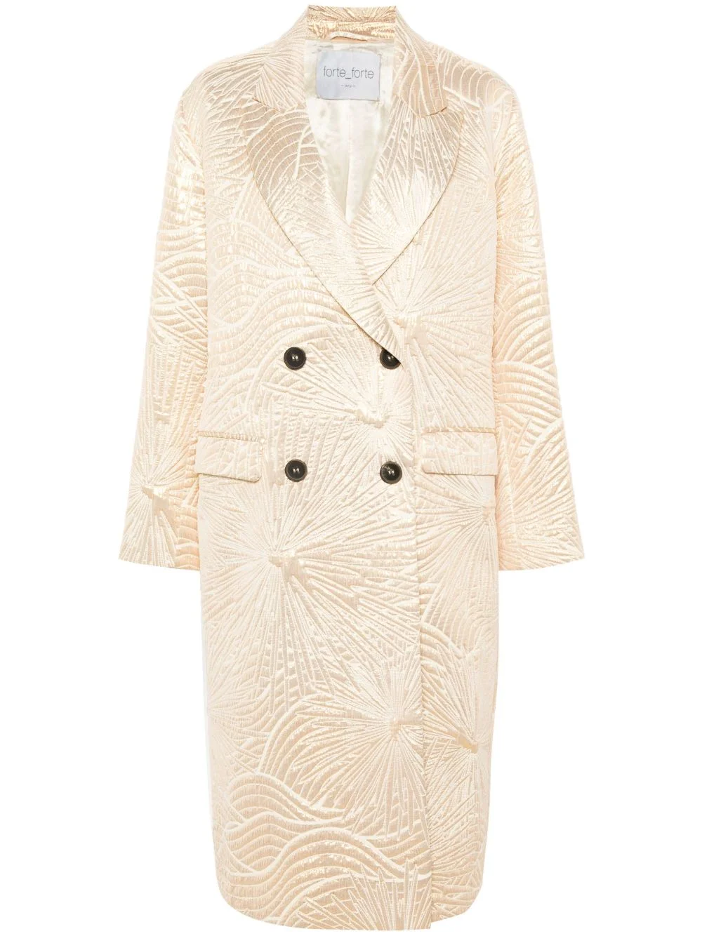 metallic-effect double-breasted coat - 1