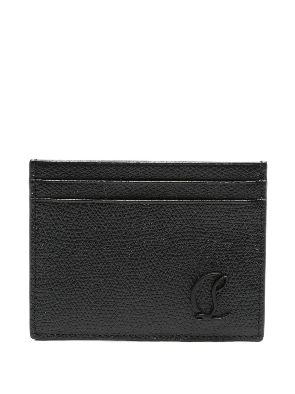 logo-embossed leather cardholder - 1
