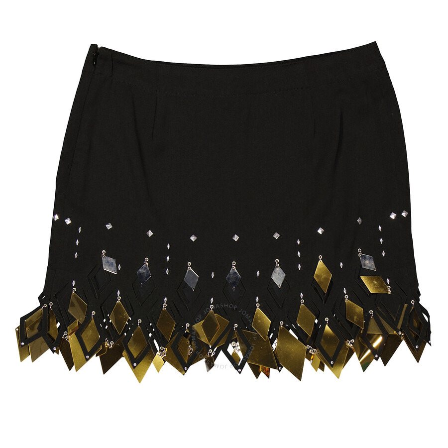 Paco Rabanne Cut Out Embellished Crepe Skirt - 2
