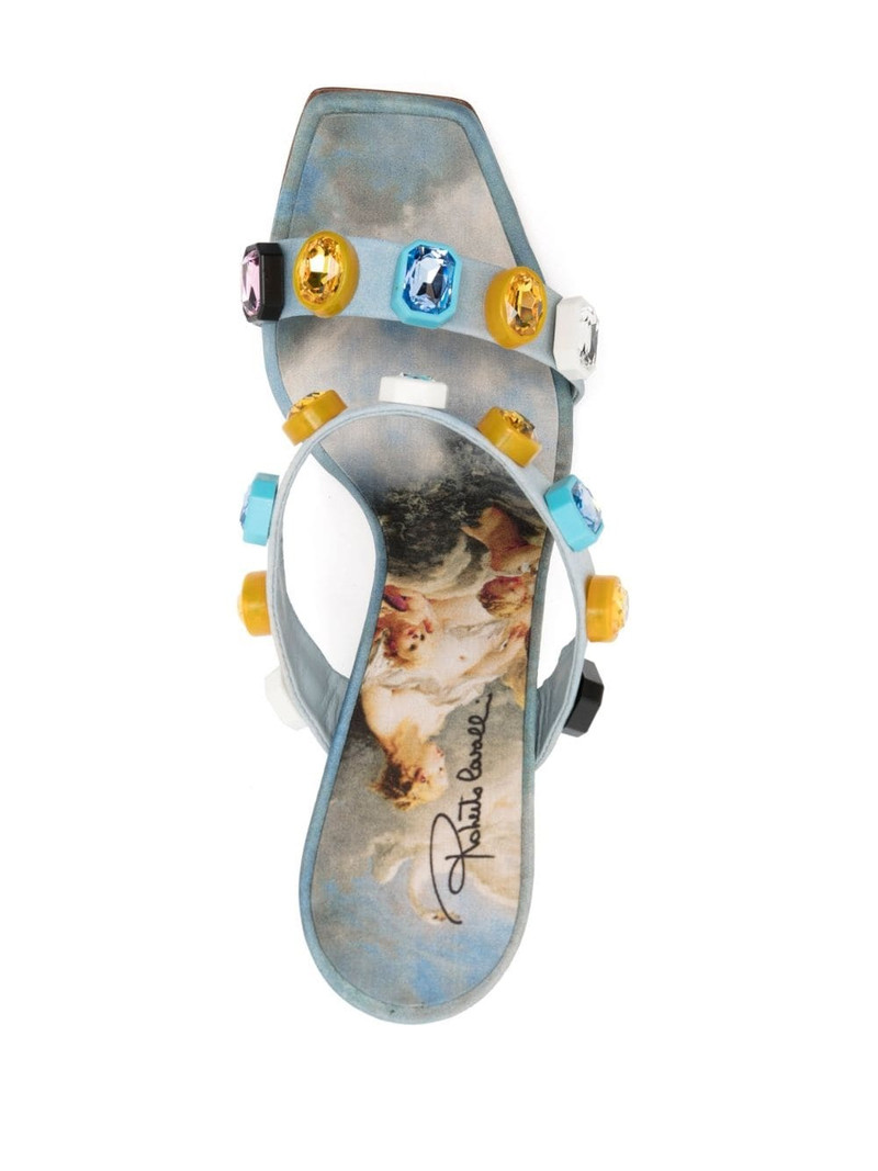 crystal-embellished graphic-print sandals 4