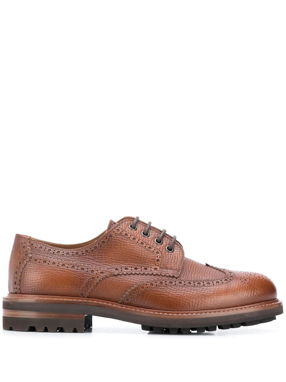 textured lace-up brogues - 1