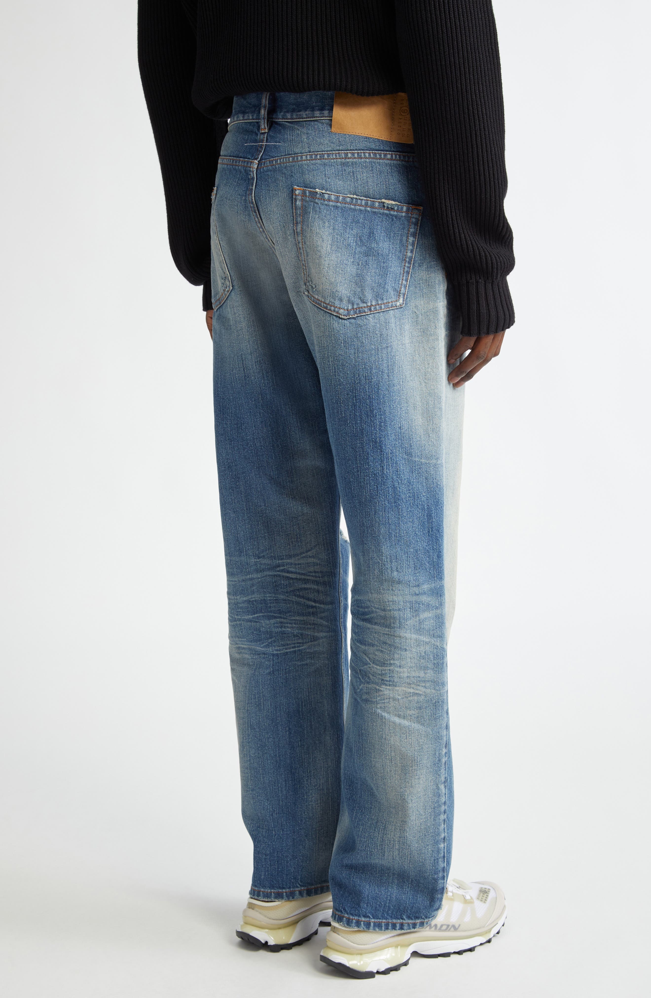 MM6 Maison Margiela Distressed Jeans in Medium Blue at Nordstrom - 2