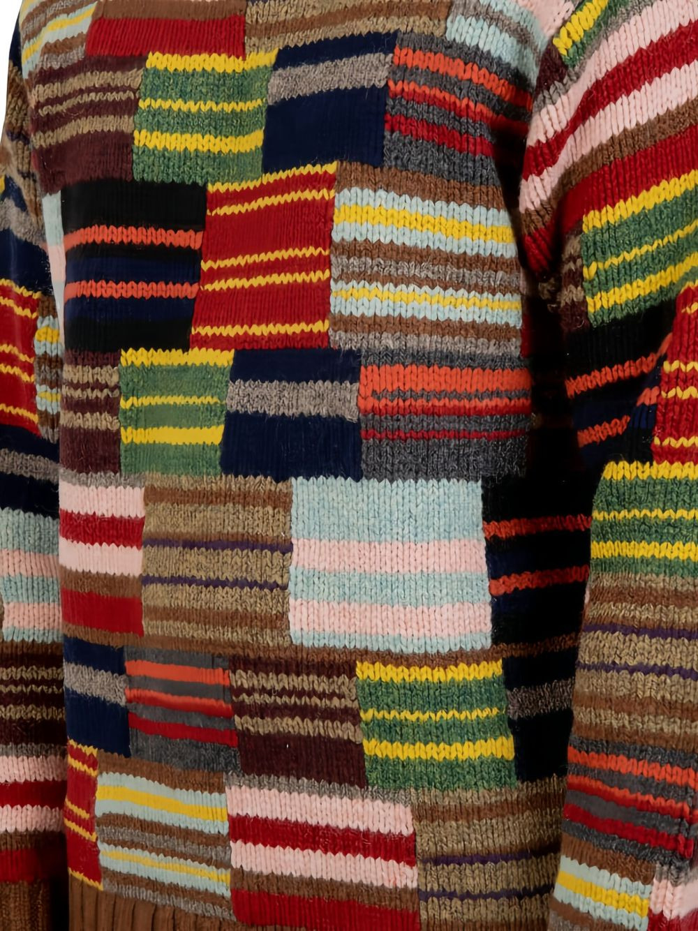 patchwork crewneck sweater - 4