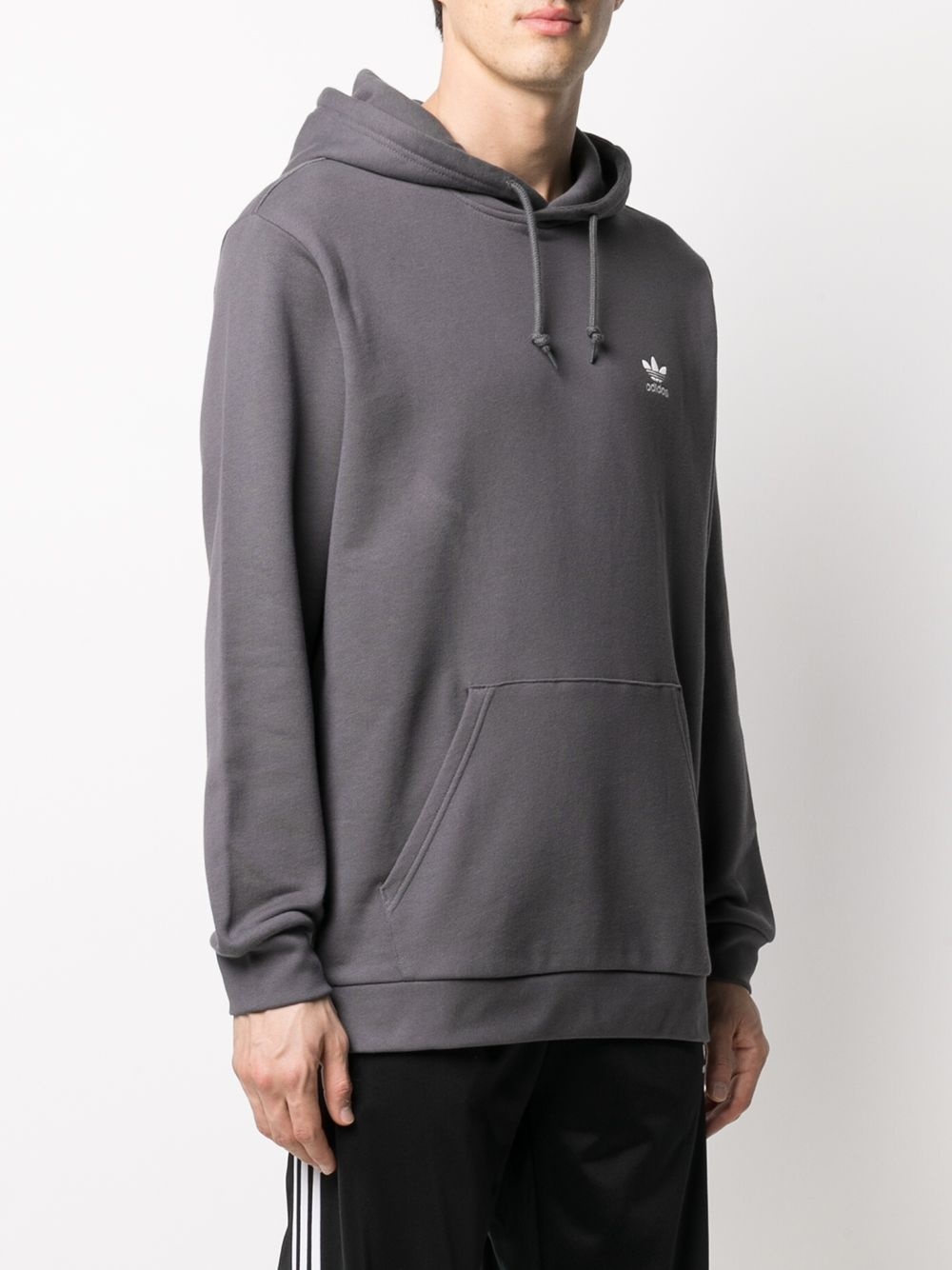 logo-embroidered drawstring hoodie - 3