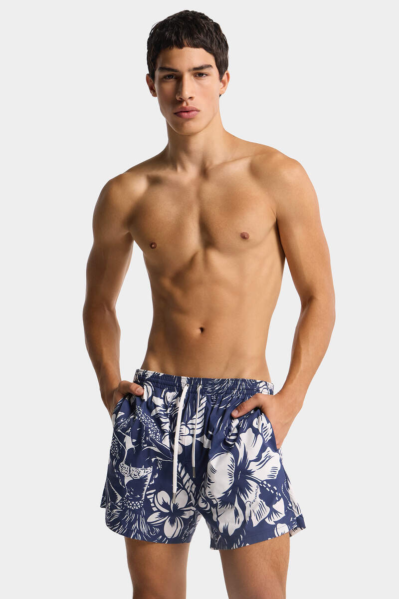 DANCING FLOWERS MIDI SWIM BOXER 3