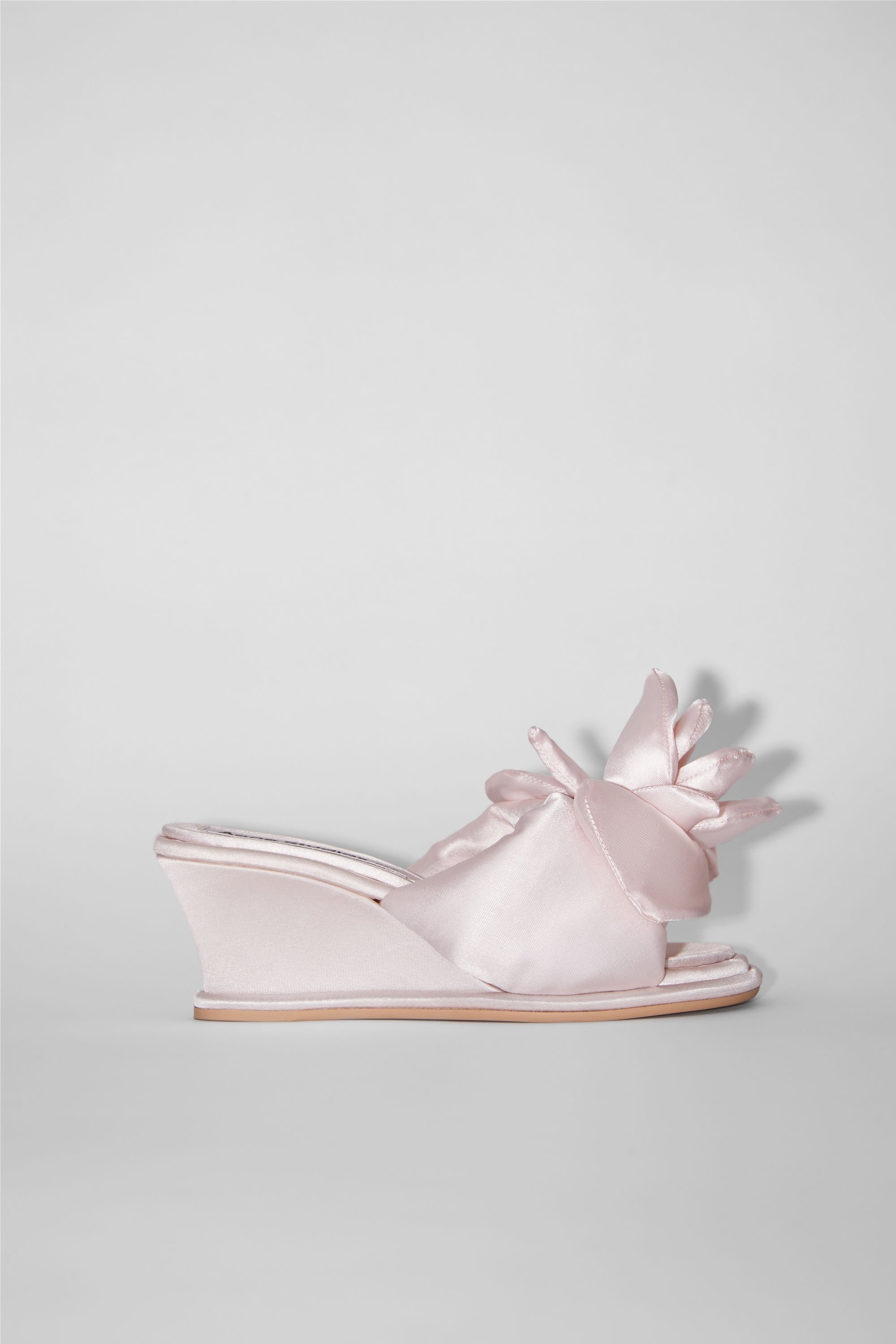 Satin wedge sandal - Pale Pink - 1