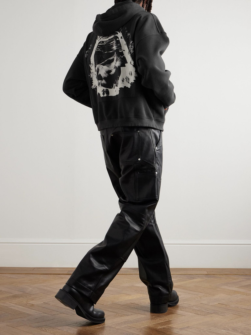 Enfants Riches Déprimés Assemblage Printed Cotton-Jersey Hoodie Black outlook