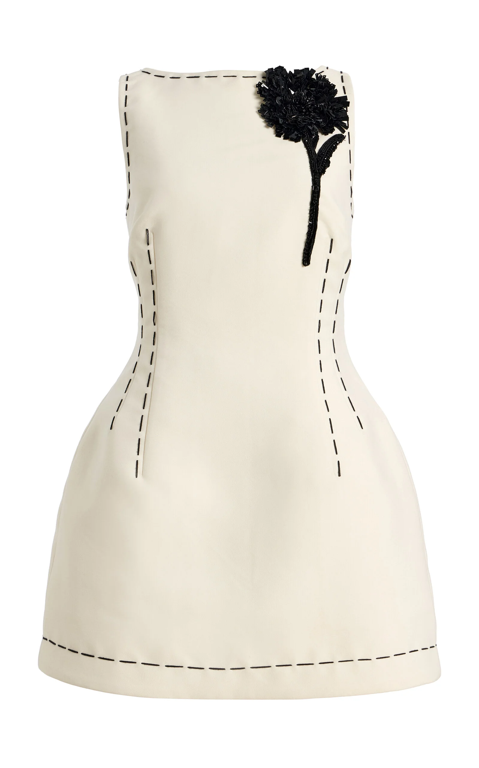 Exclusive Ali Appliquéd Twill Mini Dress white - 1