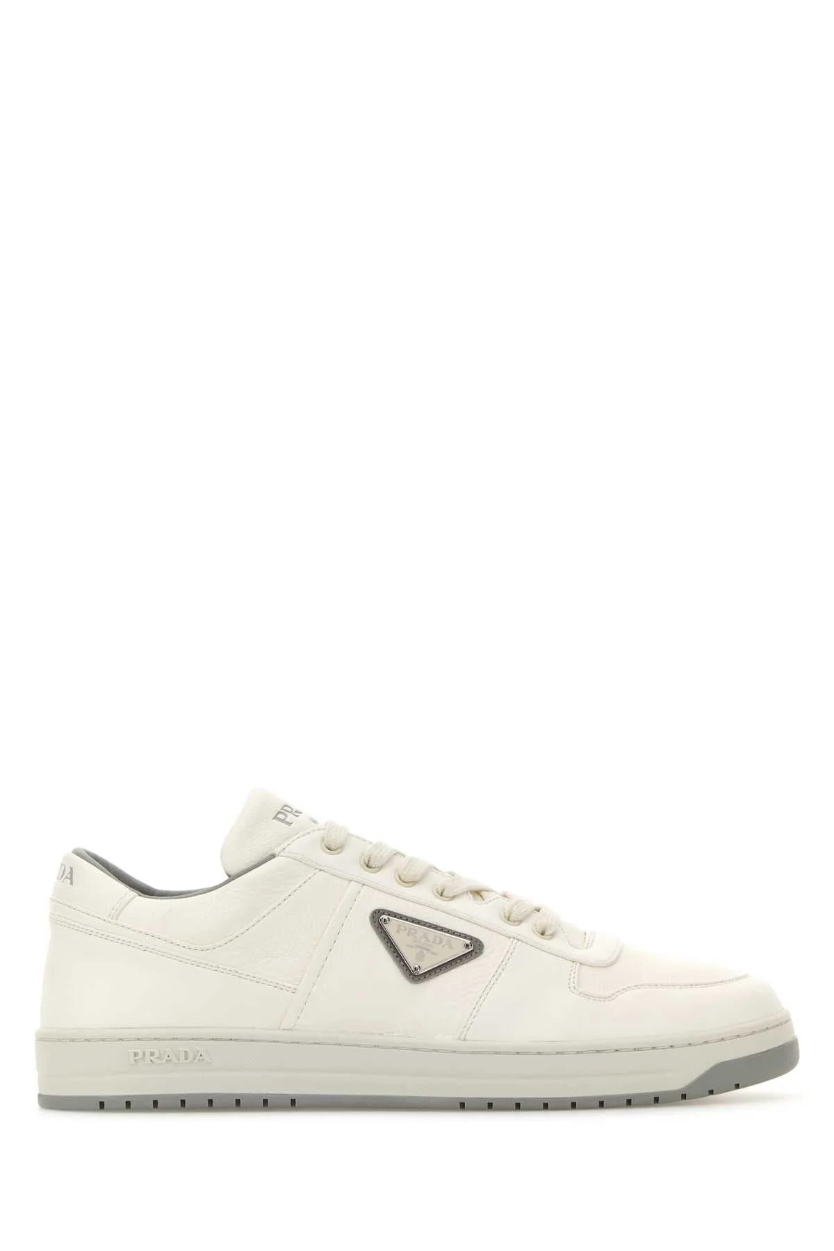 Prada Men White Nappa Leather Downtown Sneakers - 1