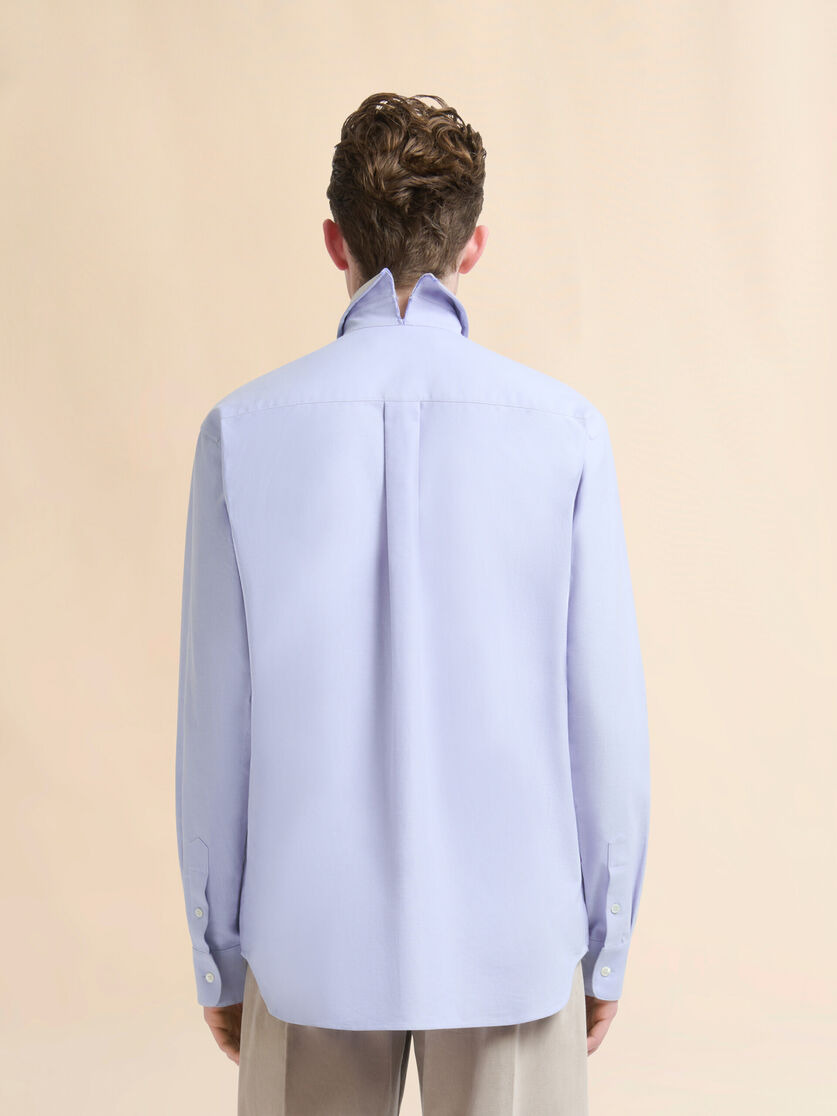 BLUE COTTON SHIRT WITH MARNI MENDING EMBROIDERY - 3
