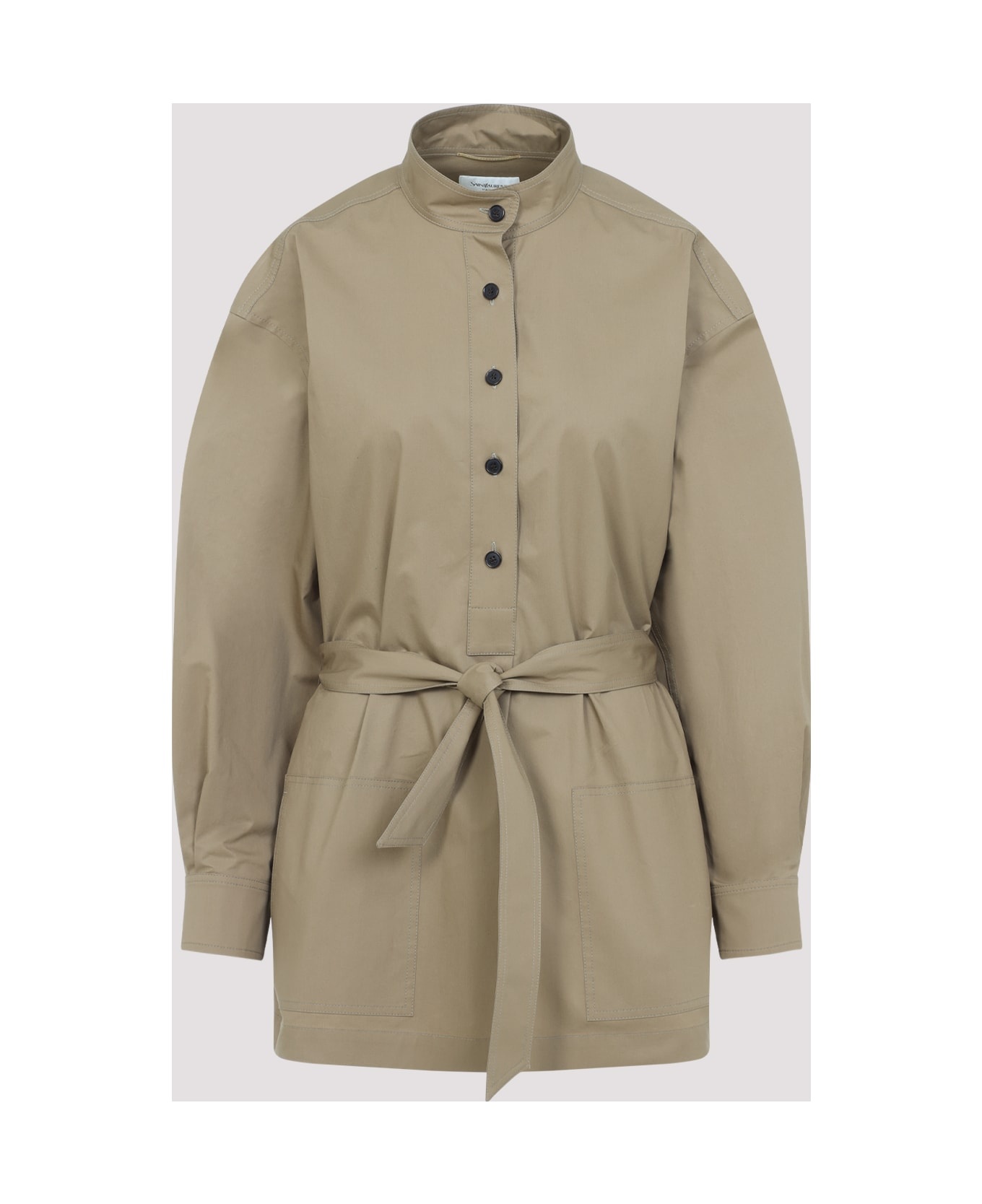 Camel Poplin Blouse - 3