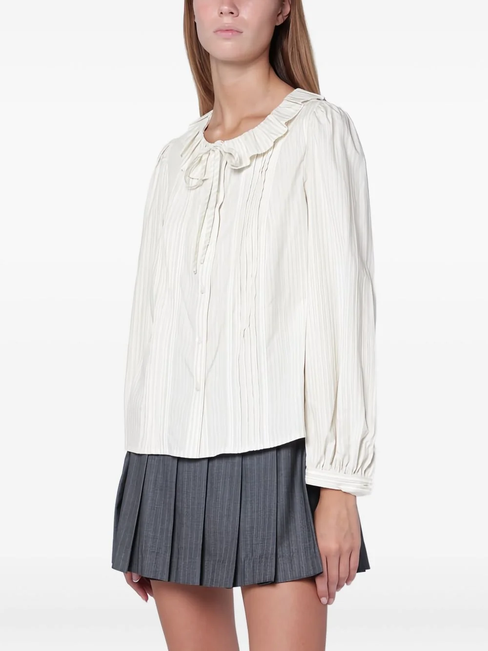 ruffled striped blouse - 1