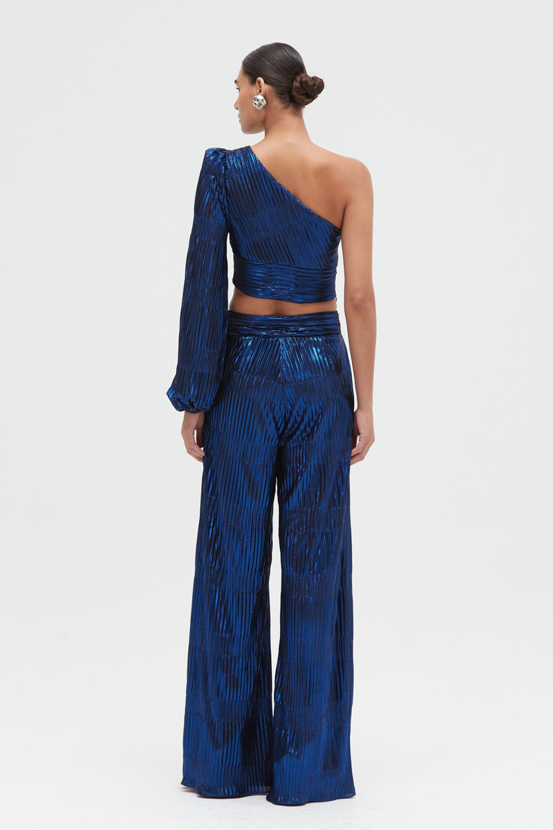 METALLIC PLISSE PANT 3