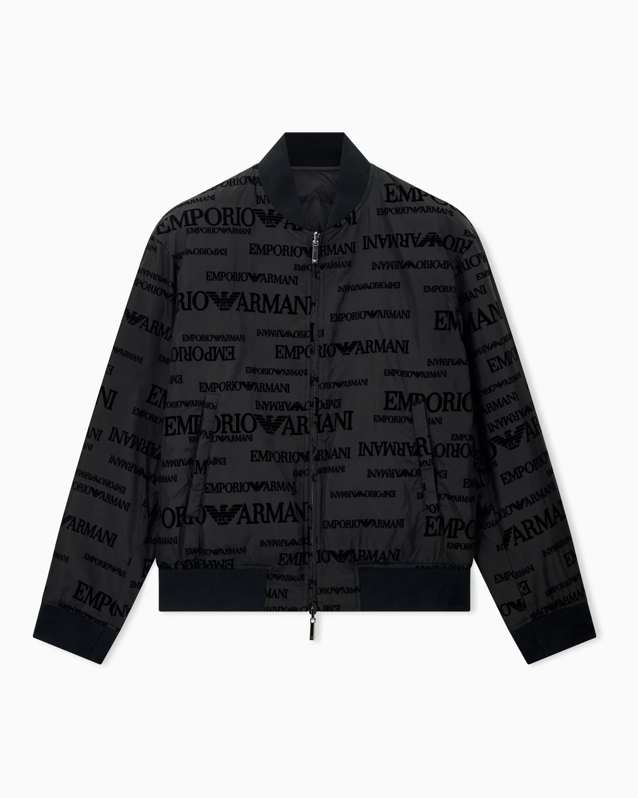 DOWN JACKET IN ALL-OVER FLOCKED NYLON WITH A REGULAR FIT - 1