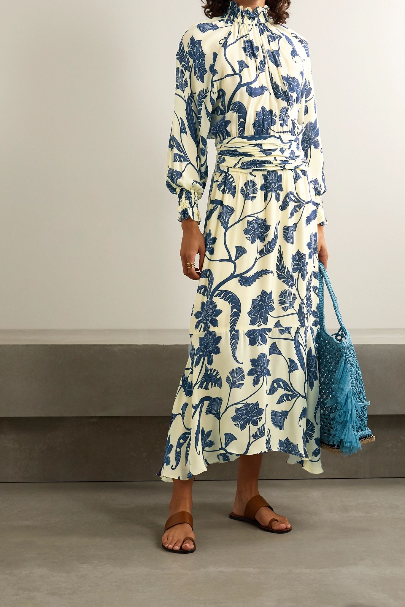 Sacred floral-print silk-crepe dress - 2