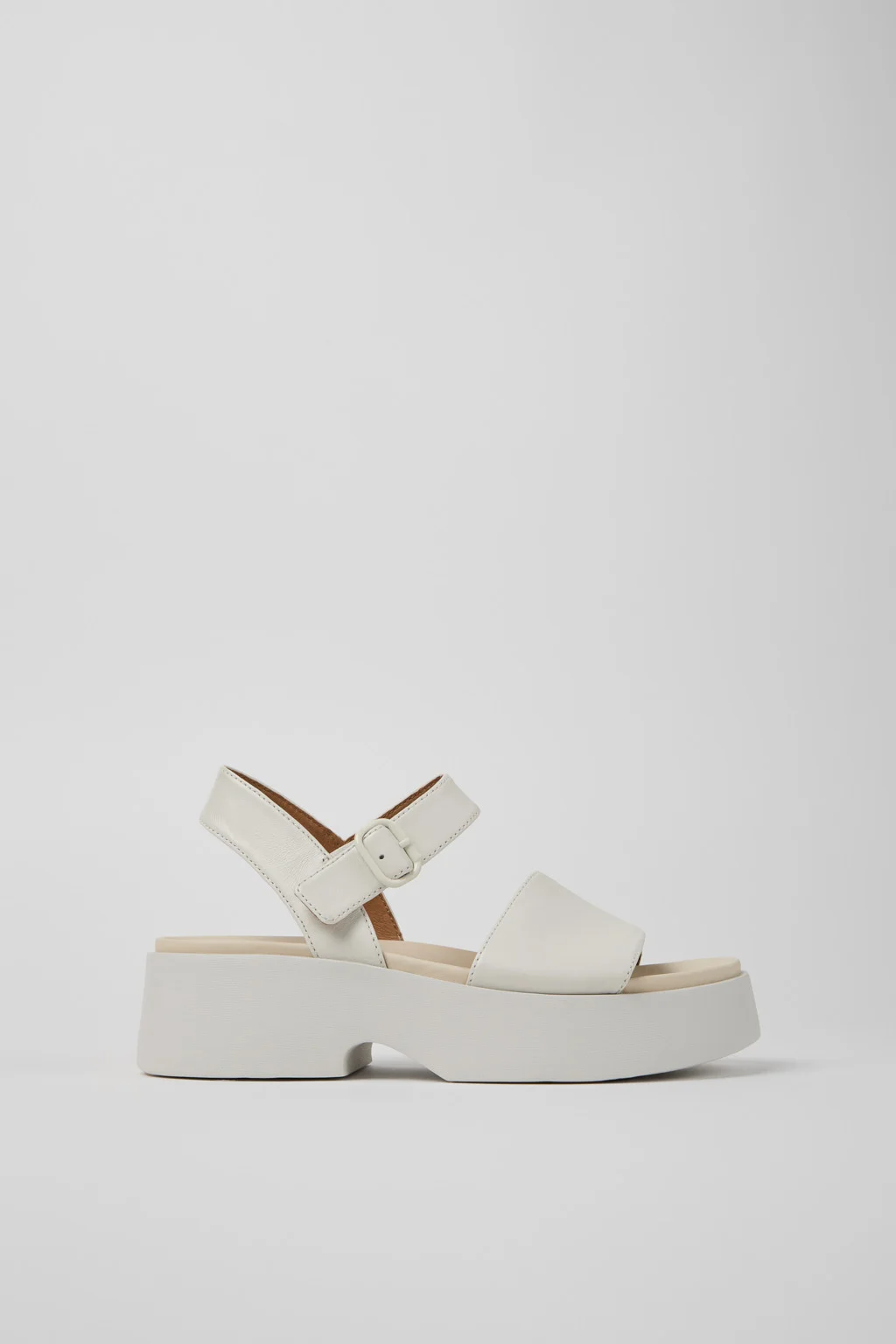 Tasha White Leather Sandals for Women. - 1