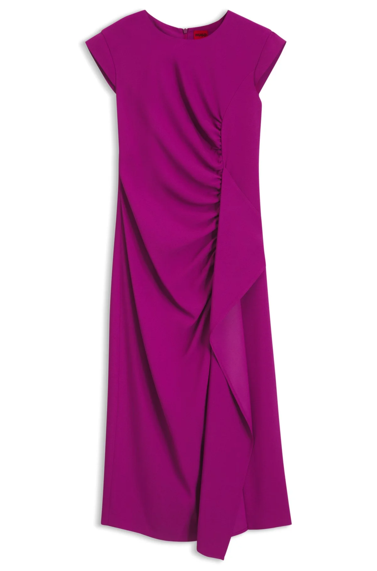 CREPE DRESS WITH DRAPED DETAIL - 1
