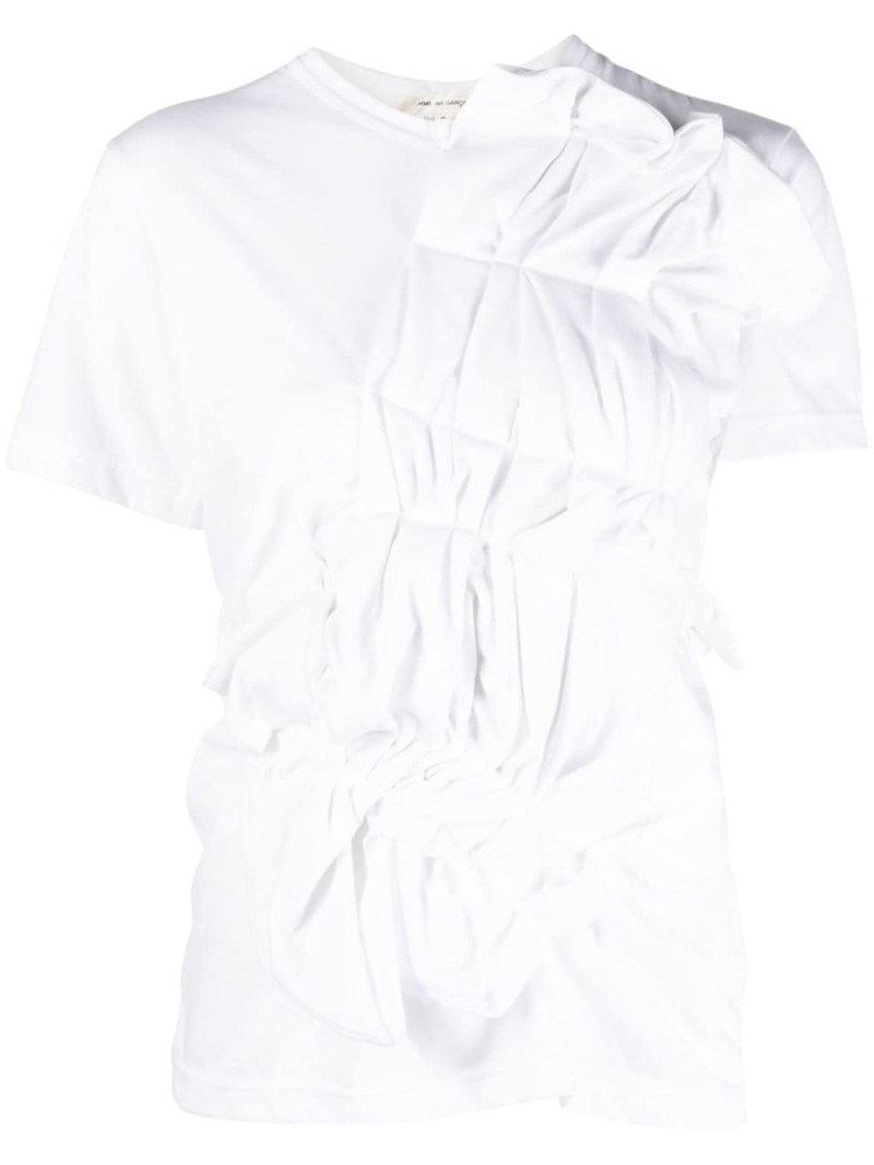 gathered-detail short-sleeve top 1