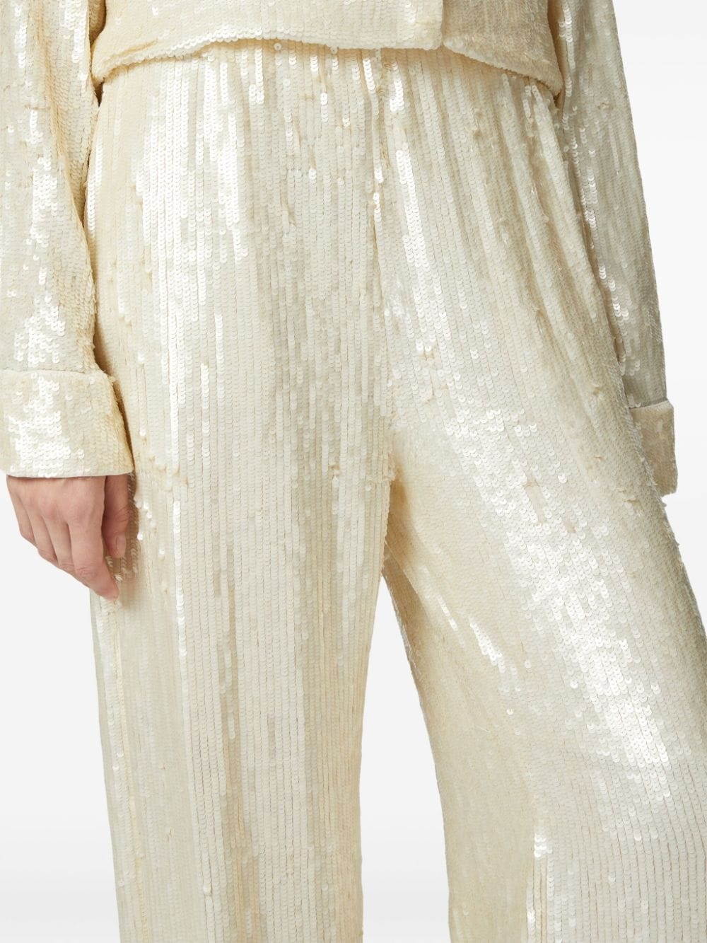 sequin-embellished trousers - 3