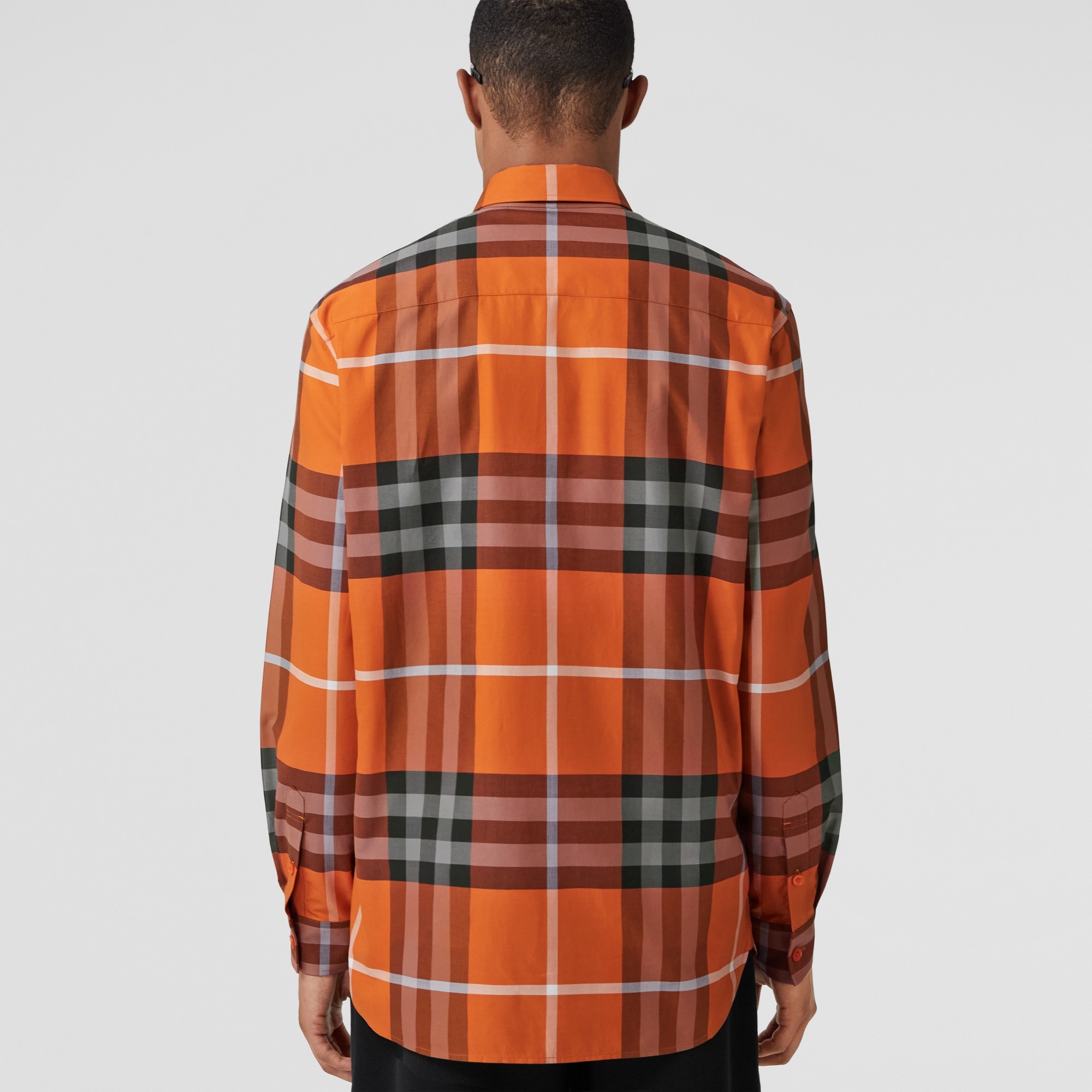 Exaggerated Check Cotton Poplin Shirt - 3
