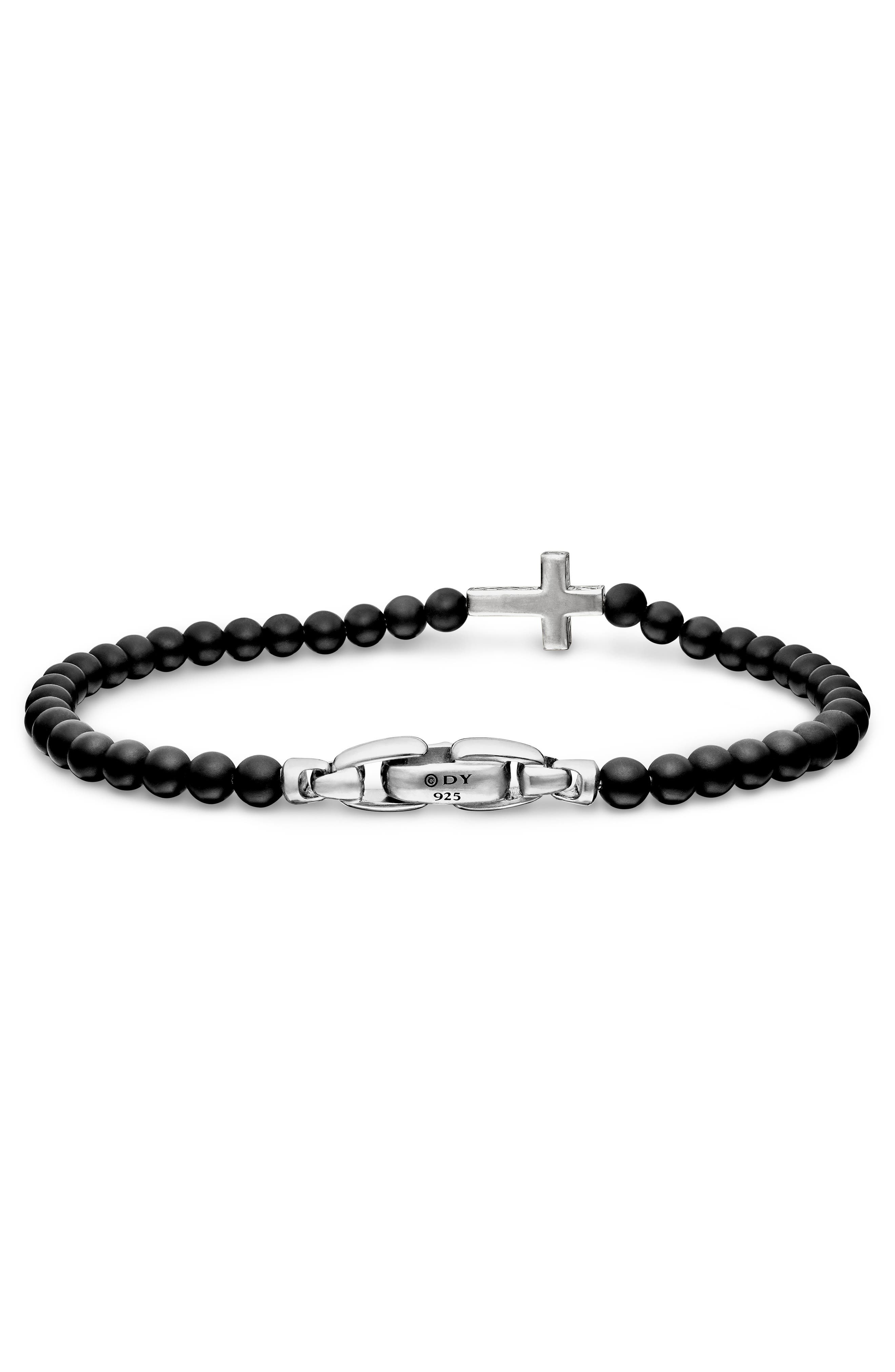 David Yurman Men's Spiritual Beads Cross Beaded Bracelet in Silver at Nordstrom - 7