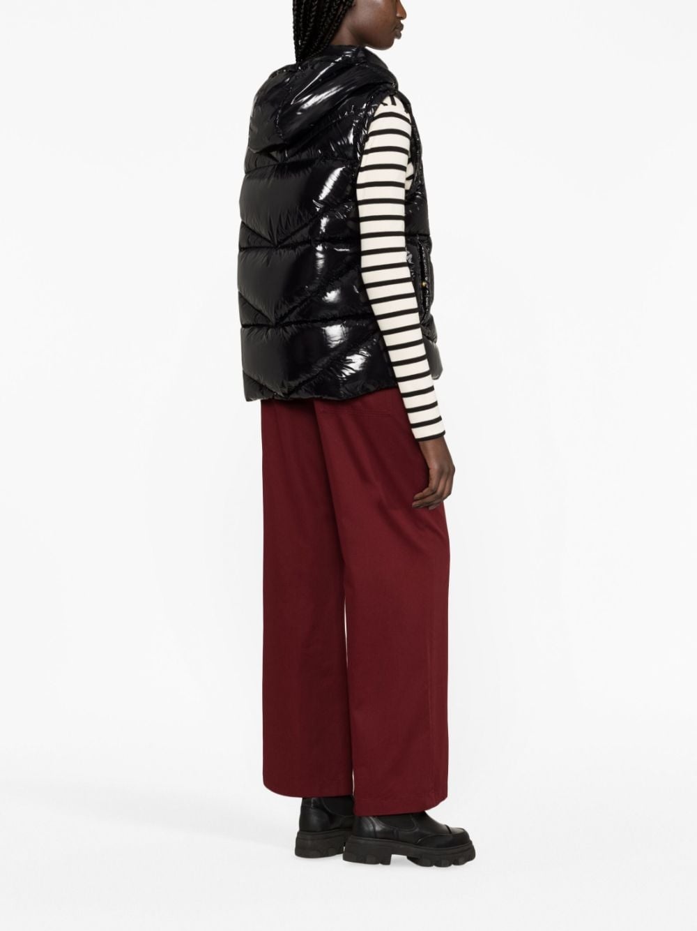 logo-embossed puffer gilet - 3