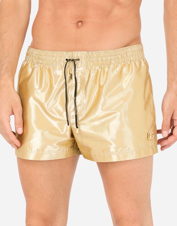 Short swim trunks with metal DG logo - 4