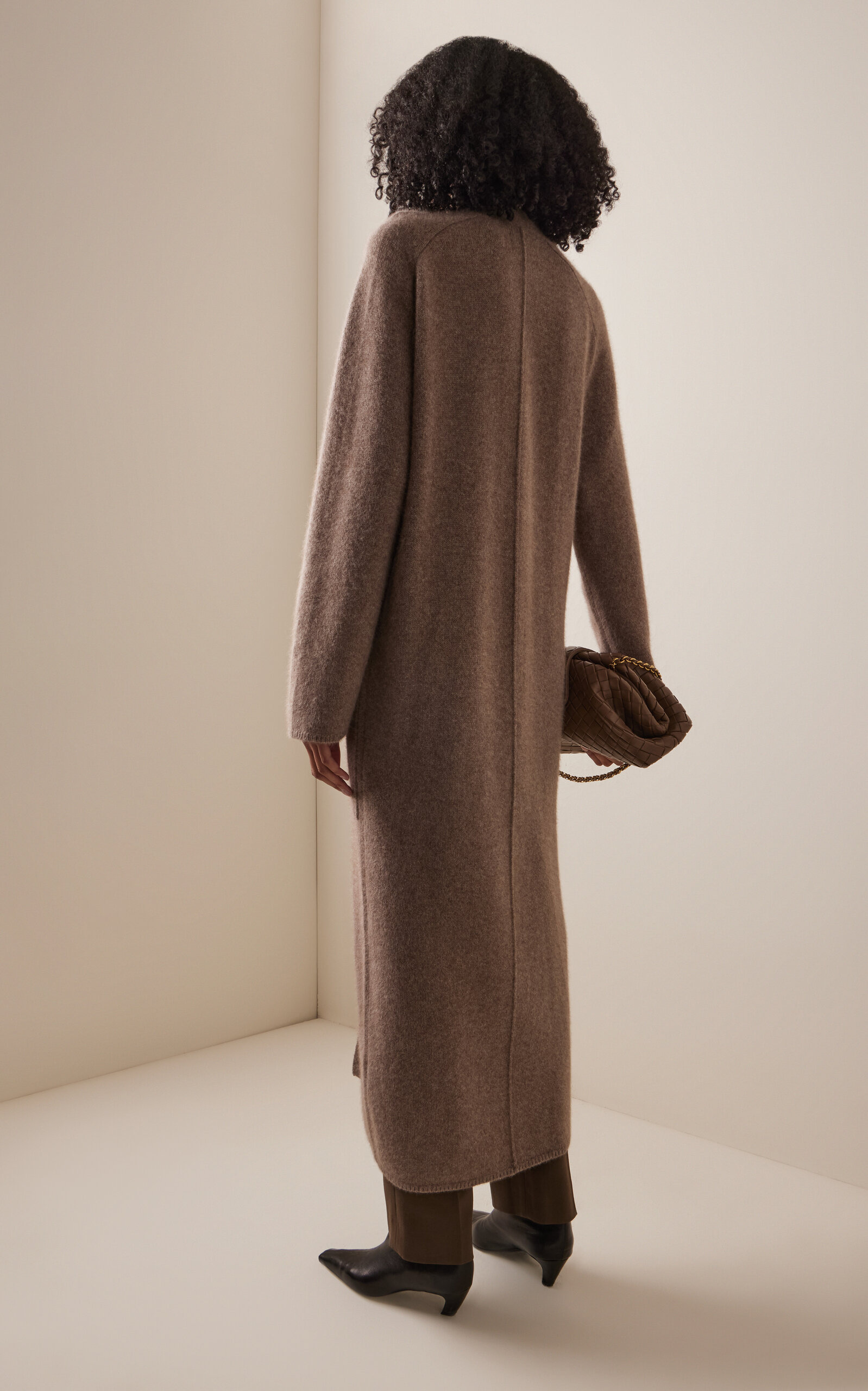 Smet Knit Wool-Blend Maxi Cardigan brown - 4
