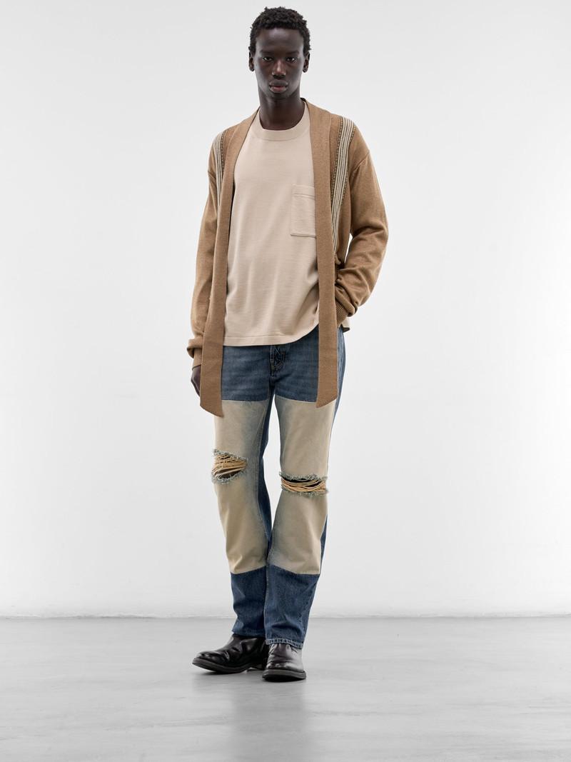 Kapital Beige Knit Striped Tied Cardigan outlook