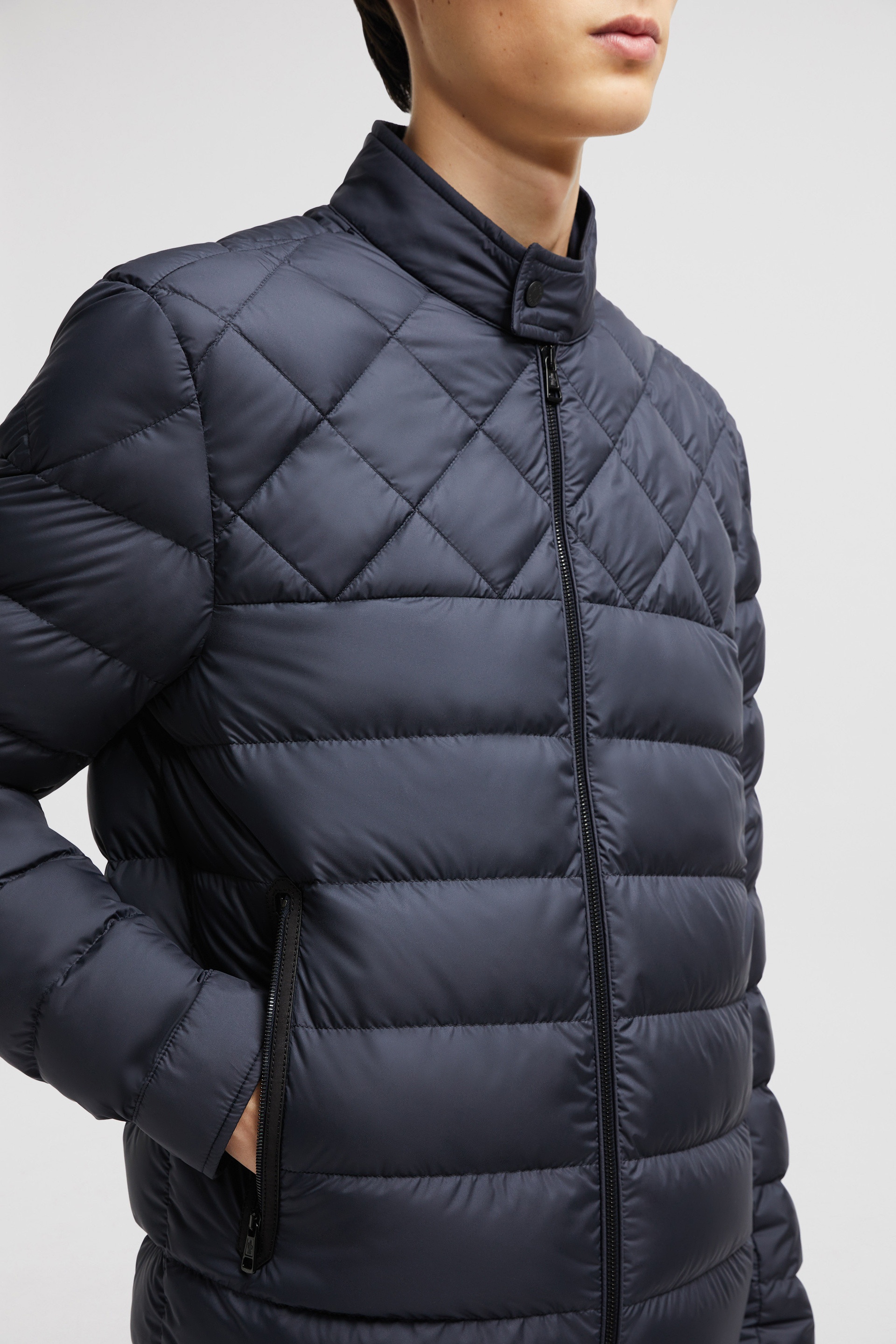 Tuile Leather-Trimmed Down Biker Jacket - 6