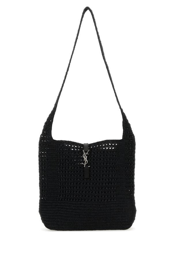 ショルダーバッグ Saint Laurent Black Raffia Medium Le 5 A 7 Shoulder Bag Le 5 à 7 Medium raffia shoulder bag in black - Saint Laurent