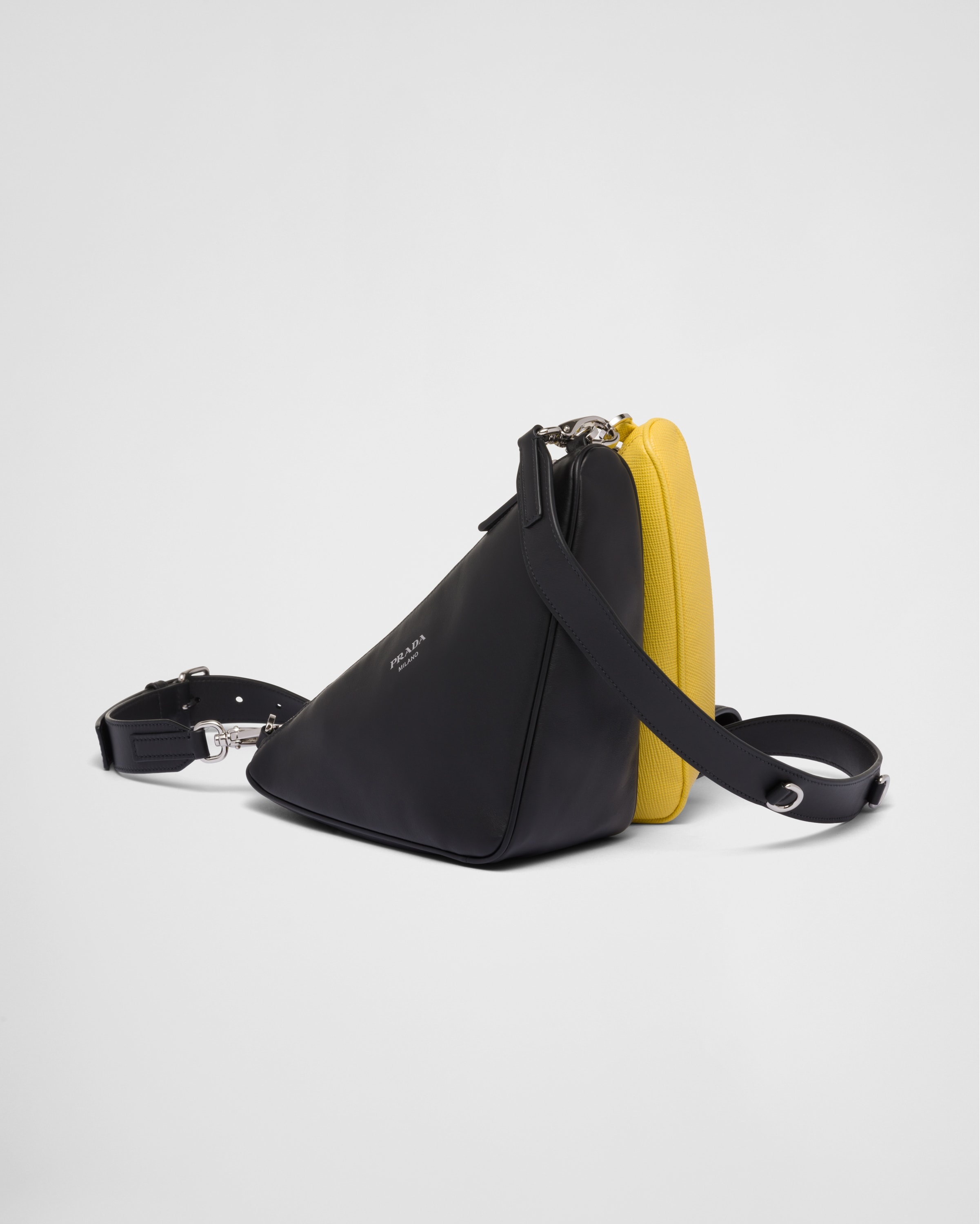 Saffiano leather and leather shoulder bag - 4
