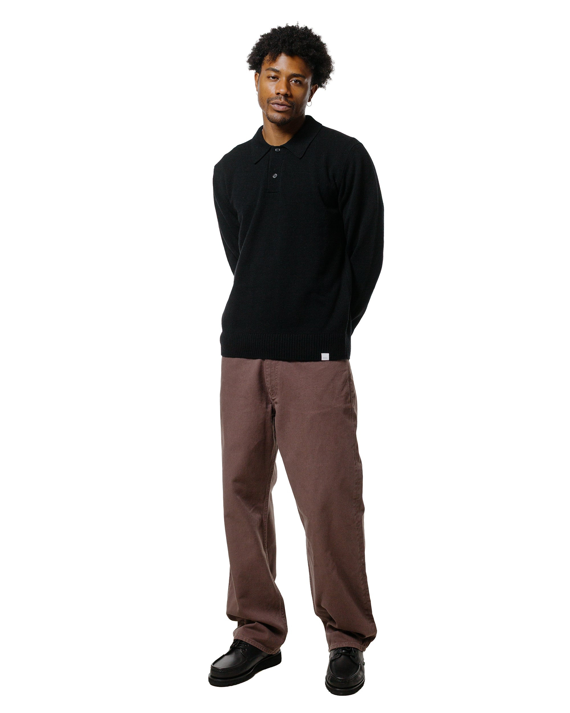 Standard Merino Lambswool Polo Black - 4