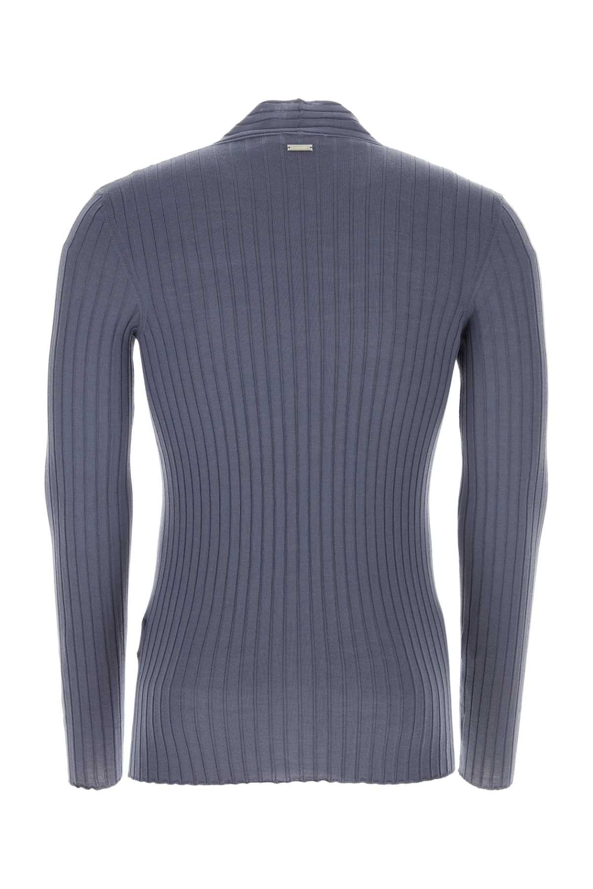 Salvatore Ferragamo Men Graphite Virgin Wool Sweater - 2