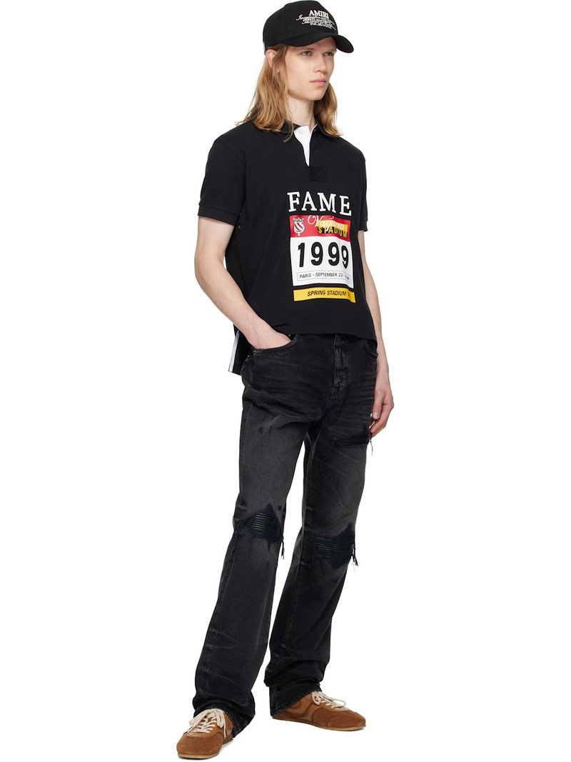 AMIRI Black Leather Straight MX1 Jeans outlook