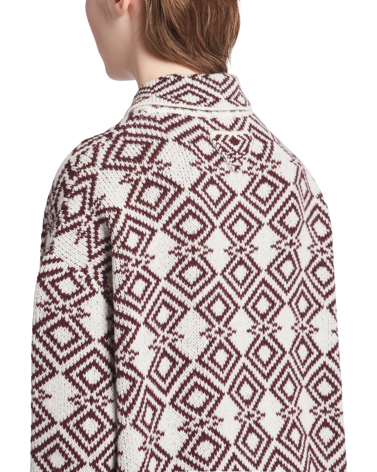 Oversized jacquard Shetland wool cardigan - 5