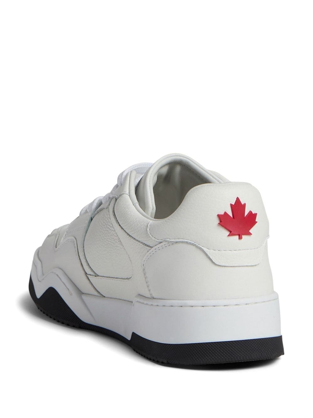 perforated lace-up sneakers - 5