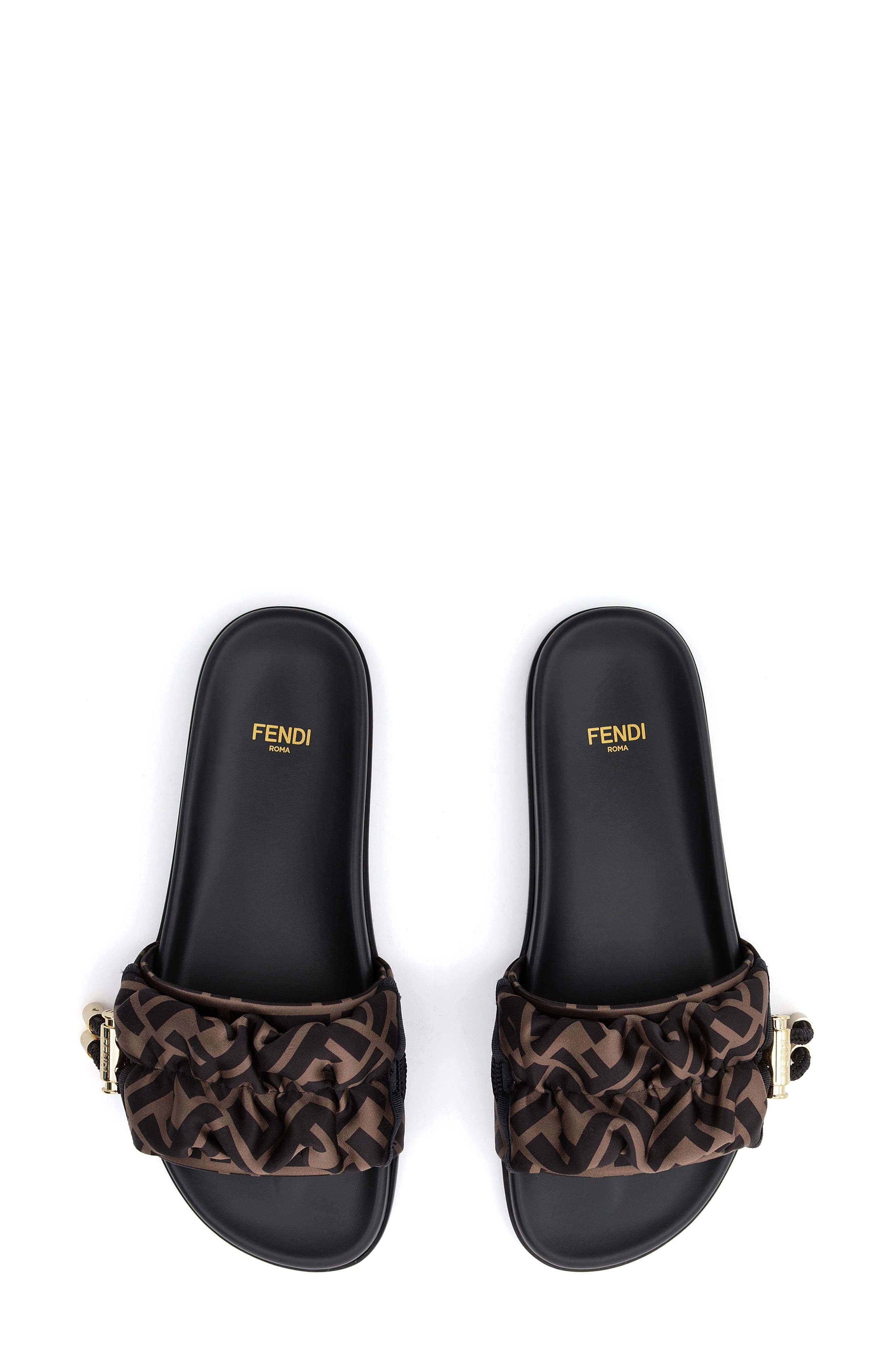 Fendi x Sarah Coleman FF Vertigo Slide Sandal in Tobacco/black at Nordstrom - 3