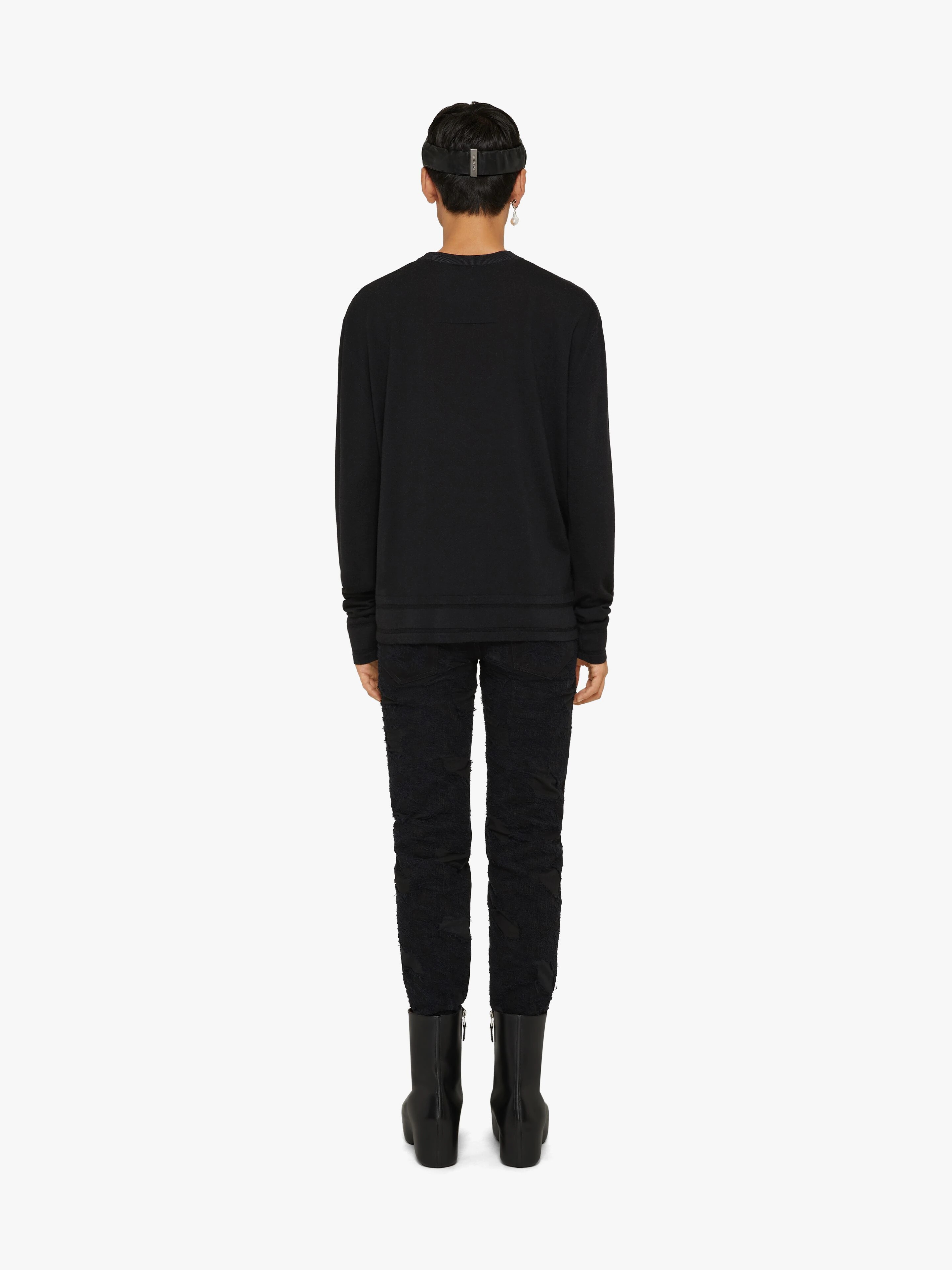 SWEATER IN WOOL WITH CERAMIC PRINT - 4