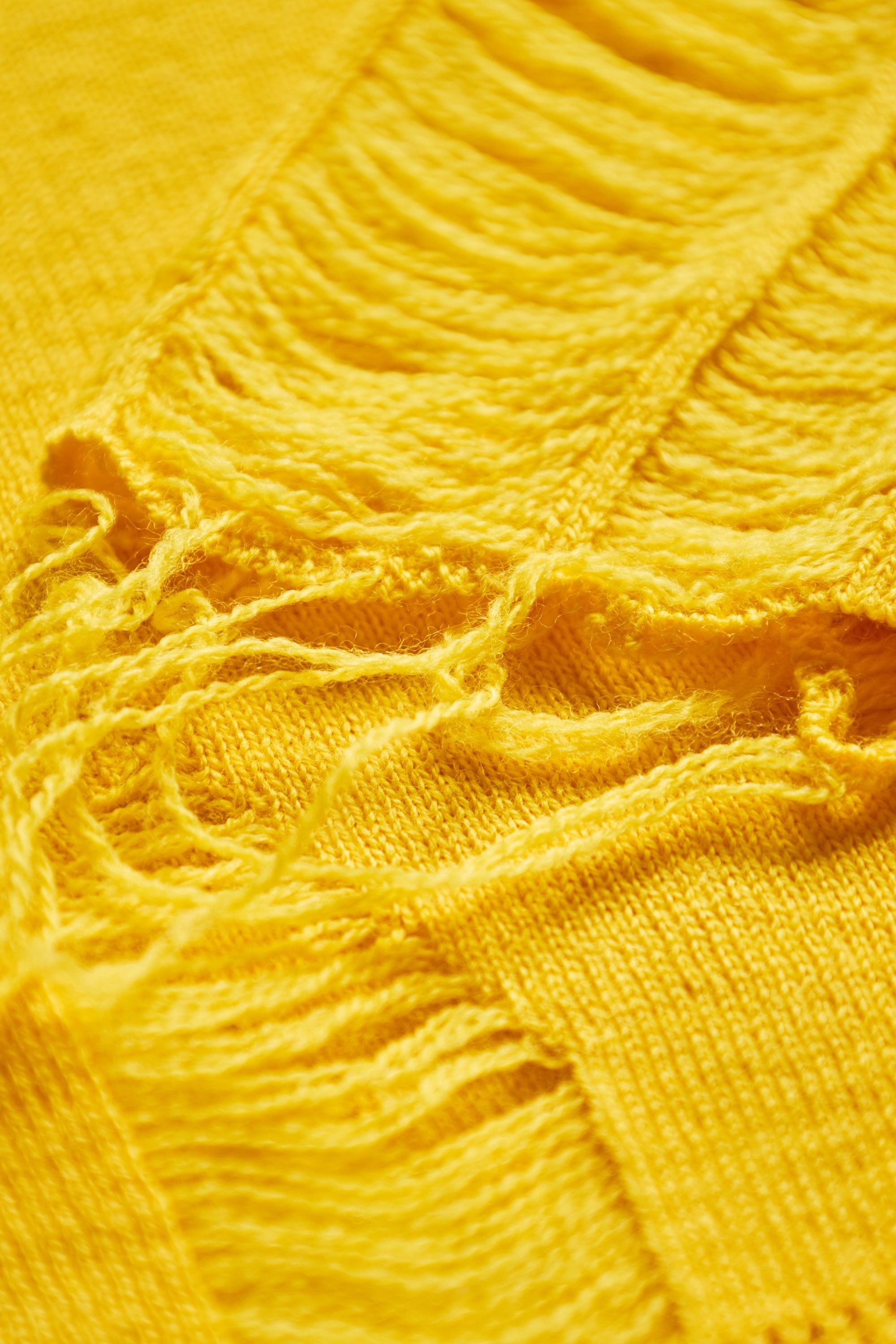 MM6 Maison Margiela Distressed Fitted Turtlneck Sweater Yellow - 3